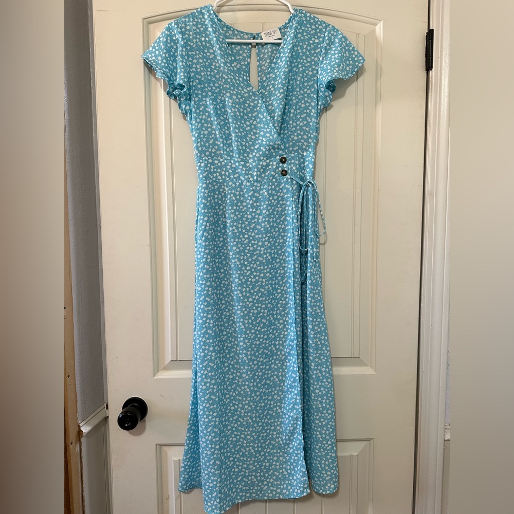 Blue floral dress